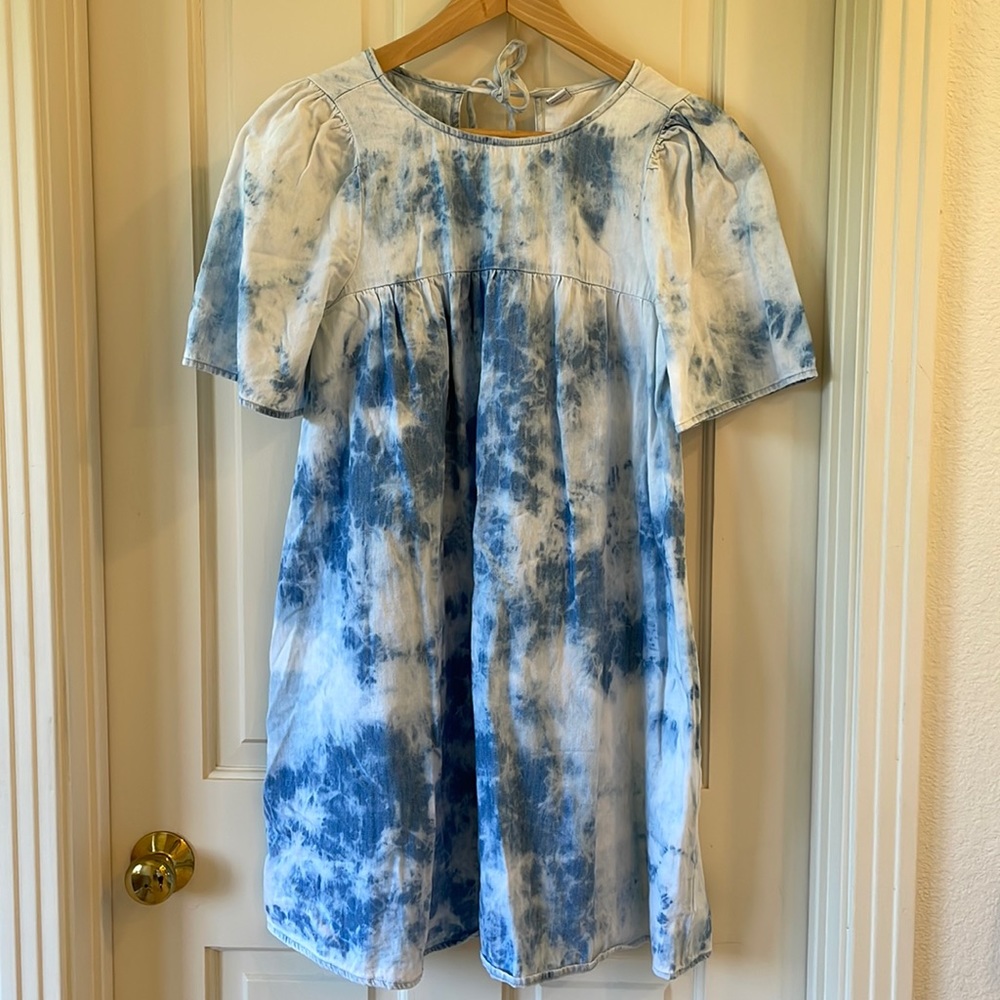 Tie dyed denim dress